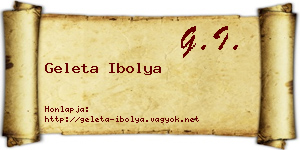 Geleta Ibolya névjegykártya